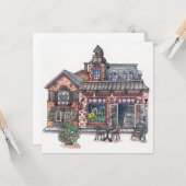 Oud huis in de stad kaart (Voorkant / Achterkant in situ)