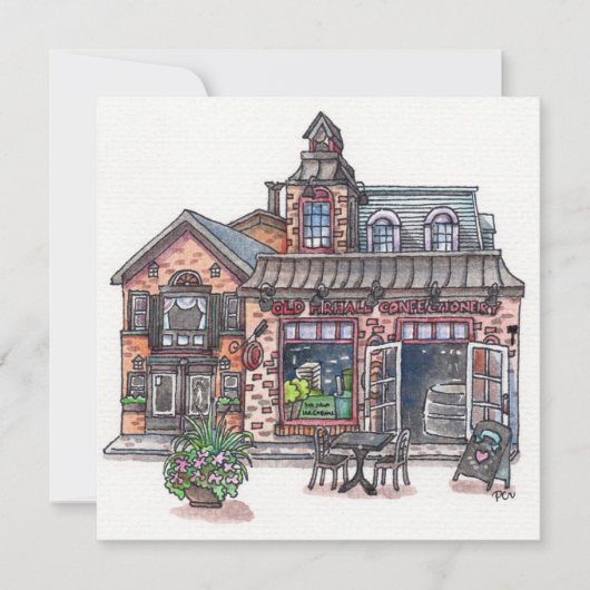 Oud huis in de stad kaart (Voorkant)