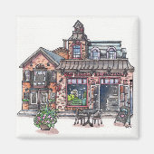 Oud huis in de stad magneet (Voorkant)