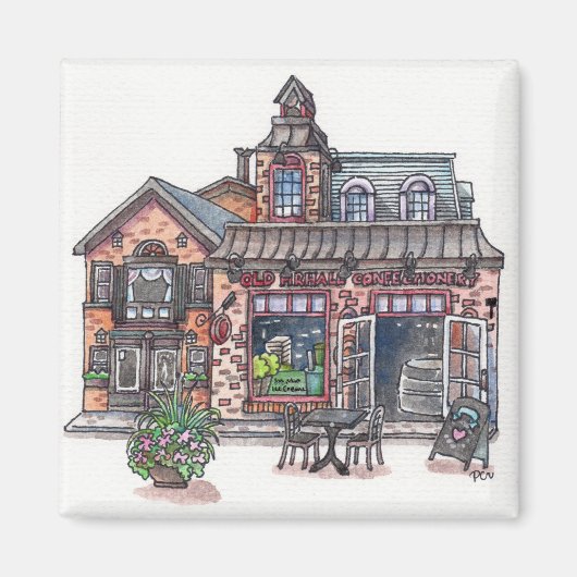 Oud huis in de stad magneet (Voorkant)