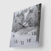 Oud huis in de winter achterwaarts klok (Hoek)