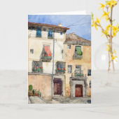 Oud huis in Segovia, Spanje | Cass Gilbert Kaart (Gele Bloem)