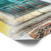 Oud huis met drie deuren en een raam, Sicilië. Foto Afdruk (Hoek)