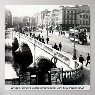 Oud Ierland, Patrick's Bridge in 1902, Cork City Poster