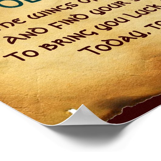 Oud Iers "Blessing Parchment with Gold Butterfly" Poster (Hoek)