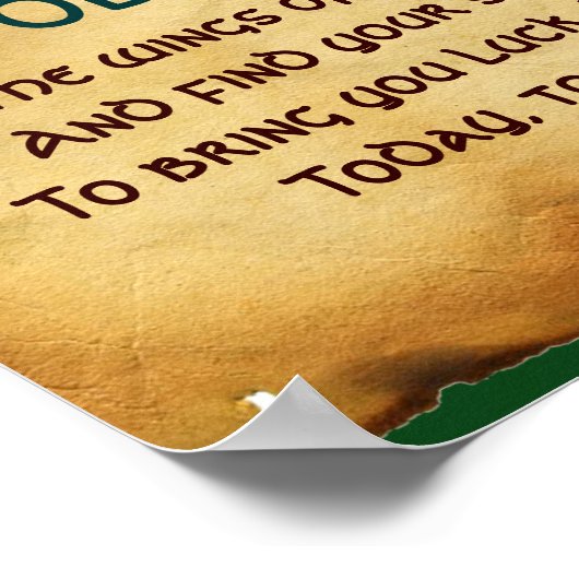 Oud Iers "Blessing Parchment with Gold Butterfly" Poster (Hoek)