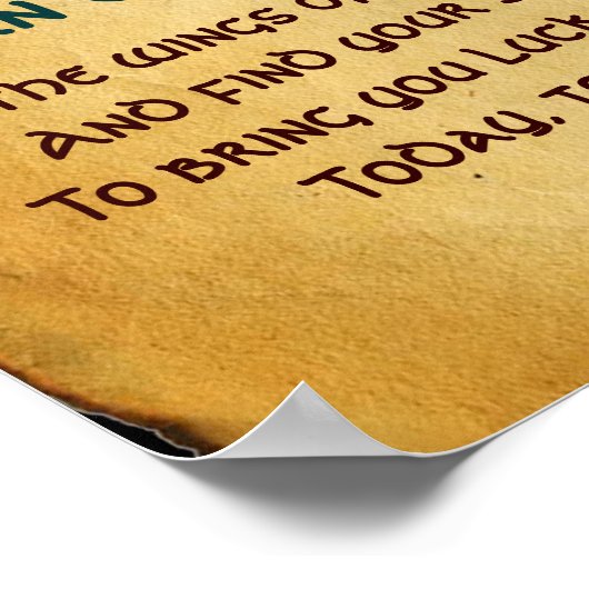 Oud Iers "Blessing Parchment with Gold Butterfly" Poster (Hoek)