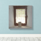 Oud Iers keukenraam Canvas Afdruk (Insitu (Houten vloer))