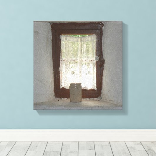 Oud Iers keukenraam Canvas Afdruk (Insitu (Houten vloer))