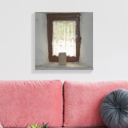 Oud Iers keukenraam Canvas Afdruk (Insitu (Woonkamer))