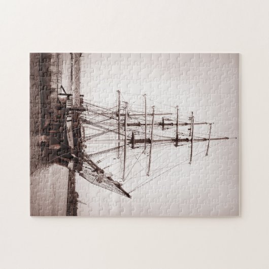 Oud Iers zeilschip Legpuzzel (Horizontaal)