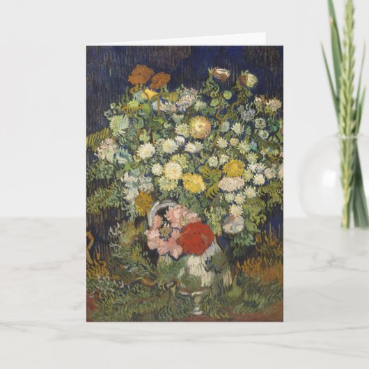 Oud Impressionistisch Bloemboeket Van Gogh Kaart (Voorkant)