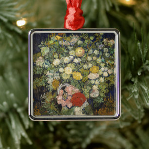 Oud impressionistisch bloemboeket Van Gogh Metalen Ornament