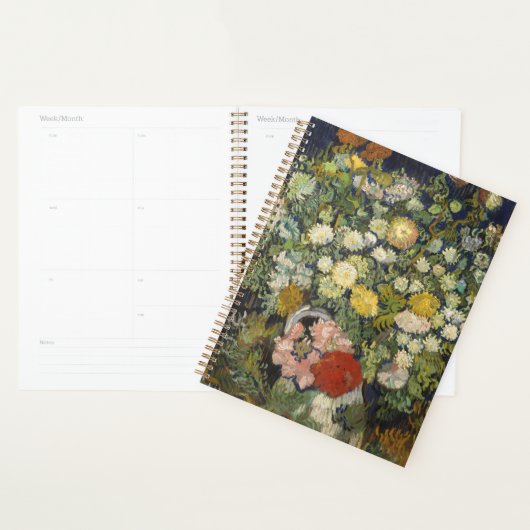 Oud Impressionistisch Bloemenboeket Van Gogh Planner (Display)