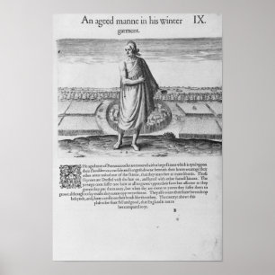 Oud Indiaas Man in zijn winterkleding Poster