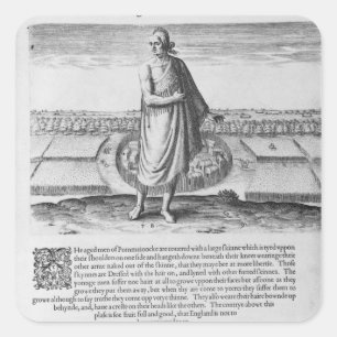 Oud Indiaas Man in zijn winterkleding Vierkante Sticker