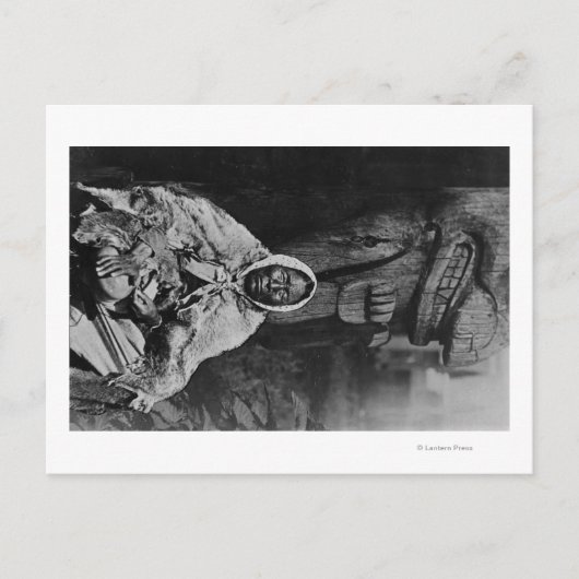 Oud-Indiaas wittekenaar op Alaska foto Briefkaart (Voorkant)