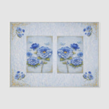 Oud-Inspiratie Blauw & Goud Bloemendecoupage