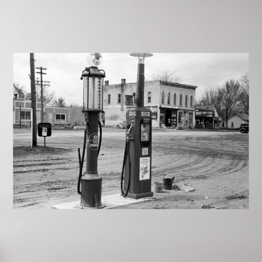 Oud Iowa-gasstation; 1940 Poster (Voorkant)