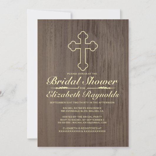 Oud Iron Cross Bridal Shower Invitations Kaart (Voorkant)