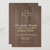 Oud Iron Cross Wedding Invitations Kaart (Voorkant / Achterkant)