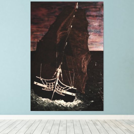 Oud Ironside USS-verdrag Canvas Afdruk (Insitu (Houten vloer))