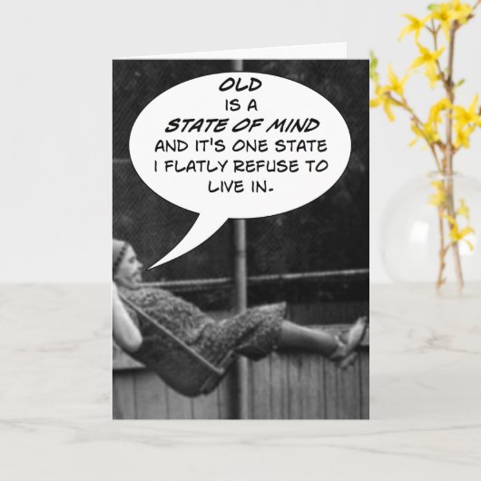 "Oud is een staat van zijn..."-kaart Kaart (Gele Bloem)