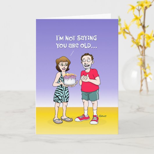 Oud is net zo oud als 50th Birthday Kaart (Gele Bloem)