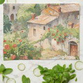 Oud Italiaans dorp  Theedoek (Gevouwen)