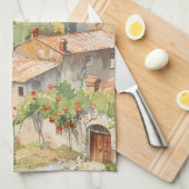 Oud Italiaans dorp  Theedoek (Quarter Fold)