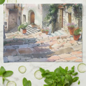Oud Italiaans dorp Theedoek (Gevouwen)