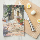 Oud Italiaans dorp Theedoek (Quarter Fold)