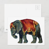 Oud Iustração van circusolifant Briefkaart (Voorkant / Achterkant)