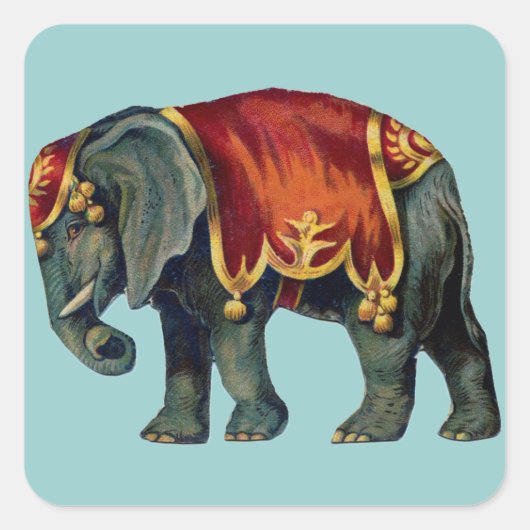 Oud Iustração van circusolifant Vierkante Sticker (Voorkant)