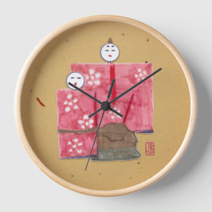 Oud Japans Koppel Wandklok