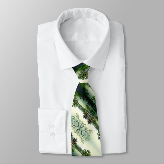 Oud Japans Samoerai Satijn landschap patroon Stropdas (Gebonden)