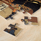 Oud Japans schilderen van Samurai Fighting c.1800s Legpuzzel (Zijkant)