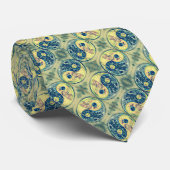 Oud Japans Yin Yang Symbool Wave Artisan Stropdas (Opgerold)