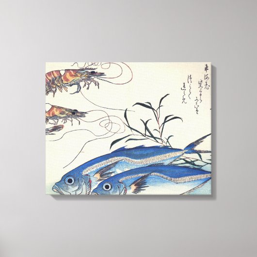 Oud Japans Zee Leven Schilderen Canvas Afdruk (Voorkant)