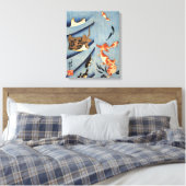 Oud Japans Zee Levensschilderij circa 1800s Canvas Afdruk (Insitu (Slaapkamer))