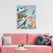 Oud Japans Zee Levensschilderij circa 1800s Canvas Afdruk (Insitu (Woonkamer))