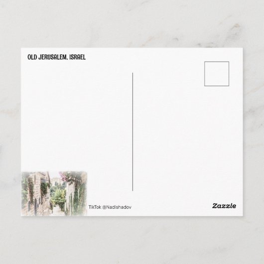OUD JERUZALEM, ISRAËL BRIEFKAART (Achterkant)