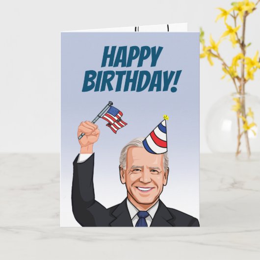 Oud Joe Biden Birthday Kaart (Gele Bloem)