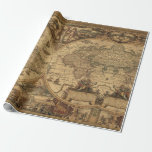 Oud kaartje Vintage Travel Wereldkaart Reizigersch Cadeaupapier<br><div class="desc">Ideaal voor elke reiziger!</div>