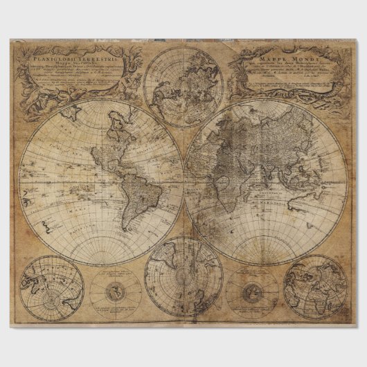 oud kaartpapier cadeaupapier (Vlak)