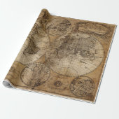 oud kaartpapier cadeaupapier (Uitgerold)