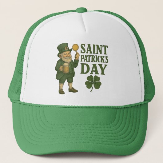 Oud, kabouter St. Patrick's Day  Trucker Pet (Voorkant)