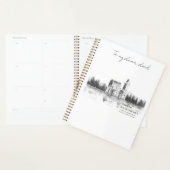 oud kasteel bij het meer zwart - wit planner (Display)