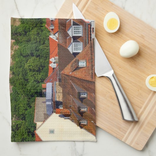 Oud kasteel in Heidelberg, Duitsland Theedoek (Quarter Fold)