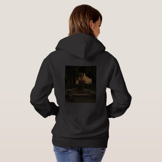 Oud kasteel in het bos hoodie (Achterkant volledig)